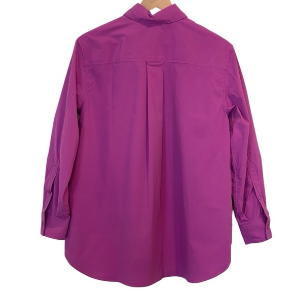 Athleta Oversized Poplin Button Down Blouse, Long Sleeve, Jazzy Purple, Size XS - Picture 4 of 15